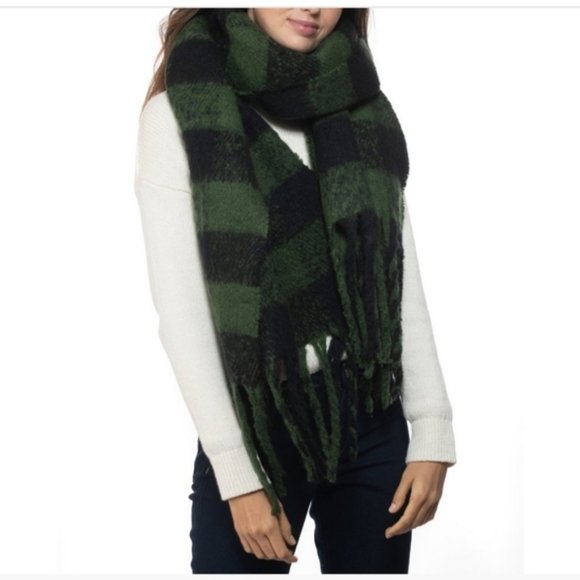 INC Buffalo Check Blanket Scarf